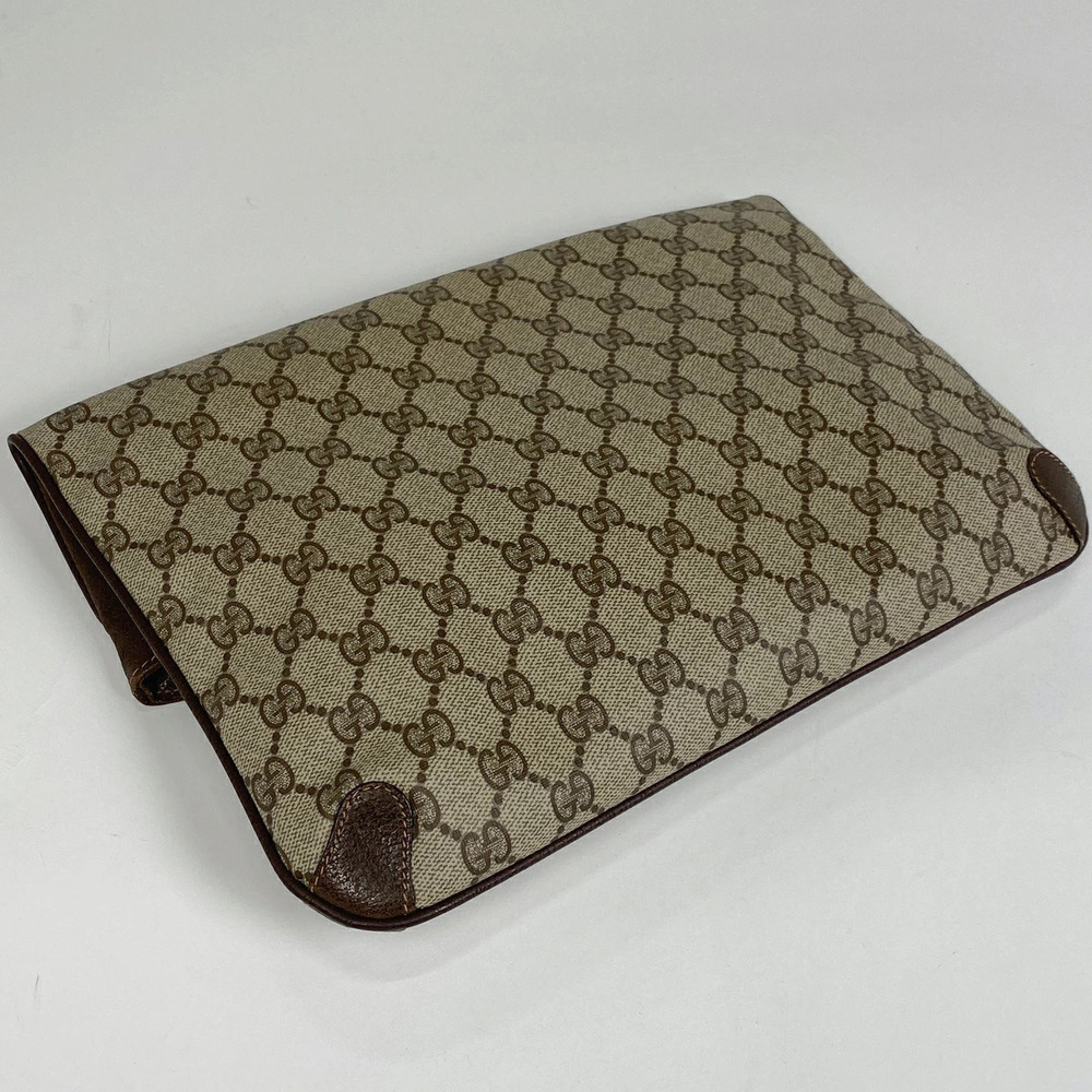Gucci Shoulder Bag Brown GG Beige Canvas Clutch